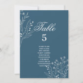 Marine Corner Floral Boho Mariage Cartes de sièges (Devant)