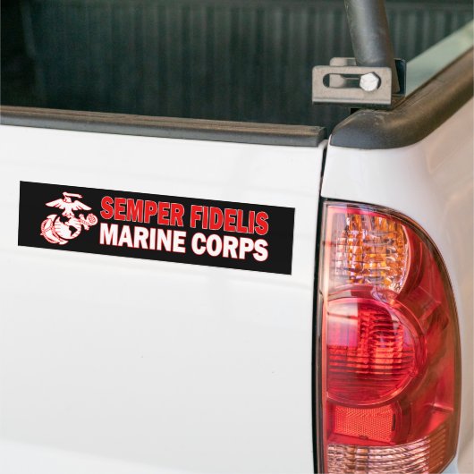 Marine Corps Semper Fidelis Bumper Sticker (Sur camion)