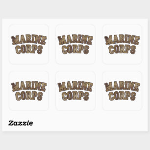 Marine Corps Veteraan Logo Embleem Vierkante Sticker