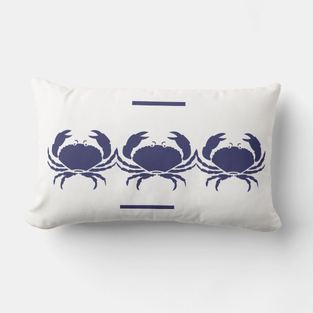 marine CRABS witte PILLOW kustleven Kussen (Voorkant)