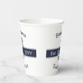 Marine Custom Nautical Anchor Ocean Navy Blue Papieren Bekers (Links)