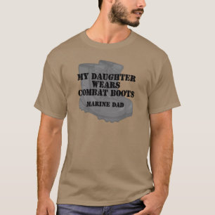 Marine Dad Daughter wears CB T-shirt