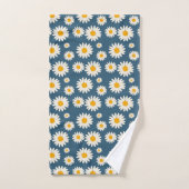 Marine Daisy Floral Bohemian Botanical Motif (Serviette à main)