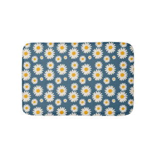 Marine Daisy Floral Bohemian Botanische Patroon Badmat