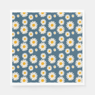 Marine Daisy Floral Bohemian Botanische Patroon Servet