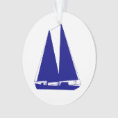 Marine Décor côtier bleu bateau à voile (devant)