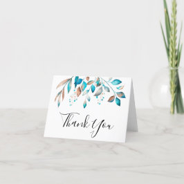 Marine Elegant Bruiloft Foliage Dank u Kaart