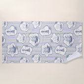 Marine Elements Blue White Lighthouse Ship Strandlaken (Voorkant)