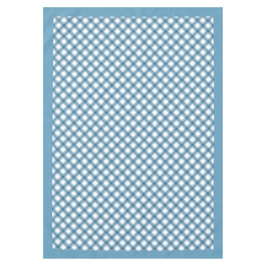 Marine en Blauw Check Tafelkleed voor Familiediner (Voorkant)