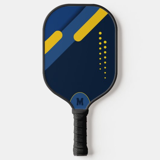 Marine en Goud Gepersonaliseerd Pickleball Paddle (Voorkant)