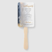 Marine en Gouden Huwelijksceremonie Programma Hand Handwaaier (Achterkant)