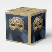 Marine en Gouden Masquerade Bruiloft Favor Box Bedankdoosjes (Voorkant Zijde)