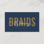 Marine en gouden typografie vlechten visitekaartje (Voorkant)