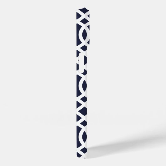 Marine en Groen Modern Trellis Monogram Case-Mate iPhone Case (Achterkant / Rechts)