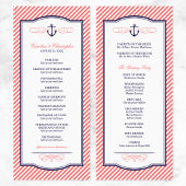 Marine en koraal nautische anker bruiloft programm programma