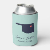 Marine en koraal Oklahoma bruiloft gunst Blikjeskoeler (Blikje Voorkant)