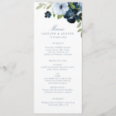 Marine en lichtblauw huwelijksmenu menu (Voorkant)