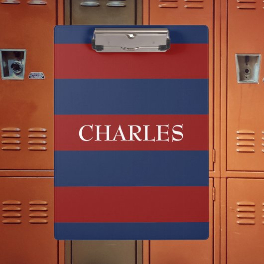 Marine en Rode Rugby Stripes Klembord