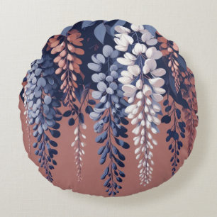 Marine en Roos Wisteria Elegance Rond Kussen