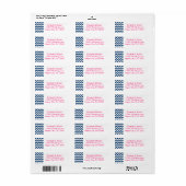 Marine en Roze Chevron Etiket (Full Sheet)