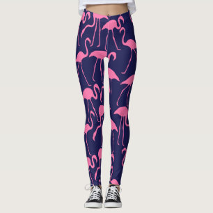 Marine en Roze Flamingo patroon Leggings