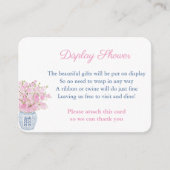 Marine en roze gember pot display douche informatiekaartje (Voorkant)