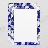 Marine en White Floral Border Fan Program Papier Programma (Voorkant / Achterkant)