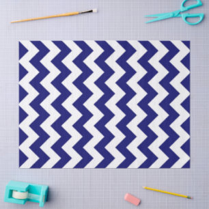 Marine en wit Zigzag Tissue Papier