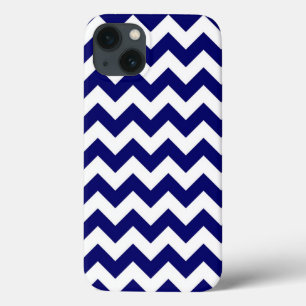 Marine en wit zigzagpatroon iPhone 13 hoesje