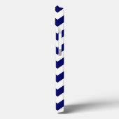 Marine en wit zigzagpatroon Case-Mate iPhone case (Achterkant / Links)