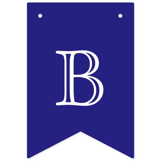 Marine en Witte OpenFace Letters Custom Vlaggetjes (Tweede vlag)