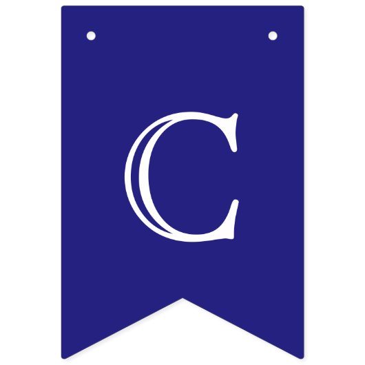 Marine en Witte OpenFace Letters Custom Vlaggetjes (Derde vlag)