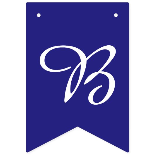 Marine en Witte Script Letters Custom Vlaggetjes (Tweede vlag)