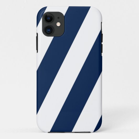 Marine en witte strepen Case-Mate iPhone case (Achterkant)