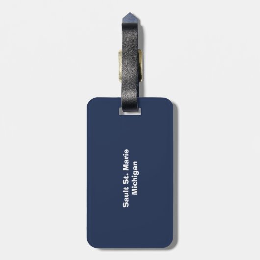 Marine en witte zeilboot bagagelabel (Achterkant verticaal)