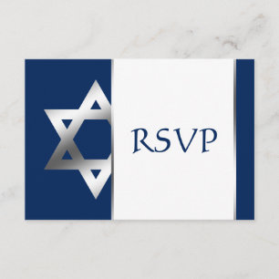 Marine en Zilveren Ster van David Bar Mitzvah RSVP Kaartje