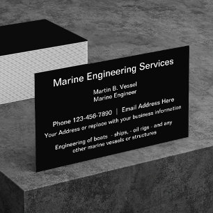 Marine Engineering Services Black Core-ontwerp Visitekaartje