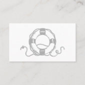 Marine et Argent Ancre Plage Mariage Cartes de lie (Dos)