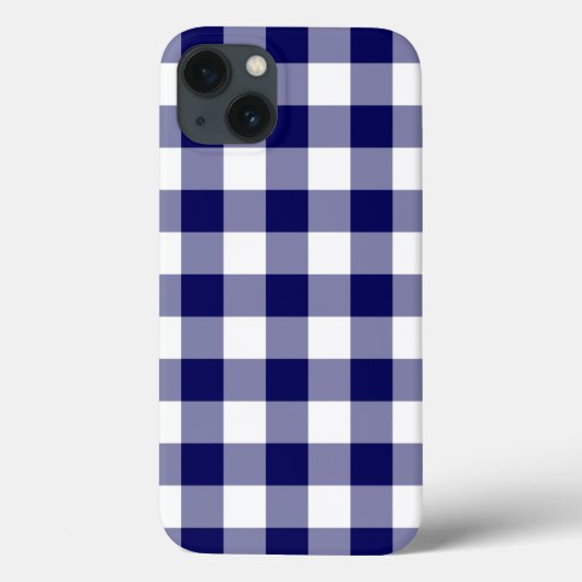 Marine et blanc En vichy Motif iPhone 8/7 Coque (Verso)