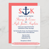 Marine et corail nautiques de faire-part de (Devant / Derrière)