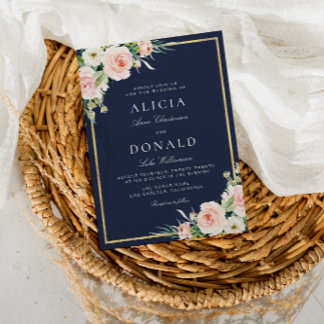 Marine et faire-part de mariage florale