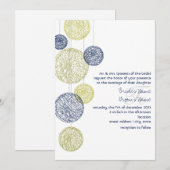 Marine et faire-part de mariage jaune de globes de (Devant / Derrière)