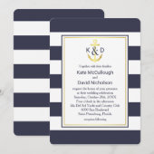 Marine et Faire-part de mariage nautique Gold (Devant / Derrière)