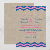 Marine et Faire-part de mariage nautique rose (Devant / Derrière)