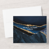 Marine et Gold Agate All In One Invitation (Verso)