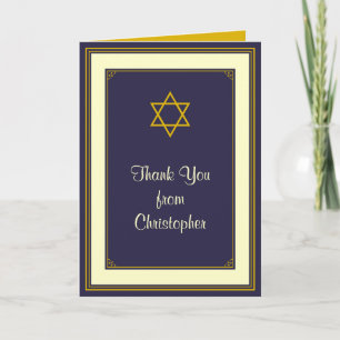 Marine et Gold Bar Mitzvah Carte de remerciements