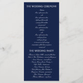 Marine et Gold Tirage Star Night Wedding Programme (Dos)