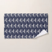Marine et gris de motif de queue de baleines (Serviette à main)