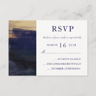 Marine et or Aquarelle Laver Moderne RSVP