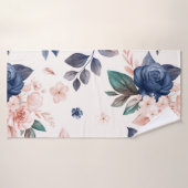 Marine Et Roses De Pêche  (Serviette de bain)